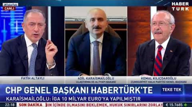 Ulaştırma Bakanı Karaismailoğlu, Habertürk TV canlı yayınına bağlanarak Kılıçdaroğlu’na yanıt verdi.